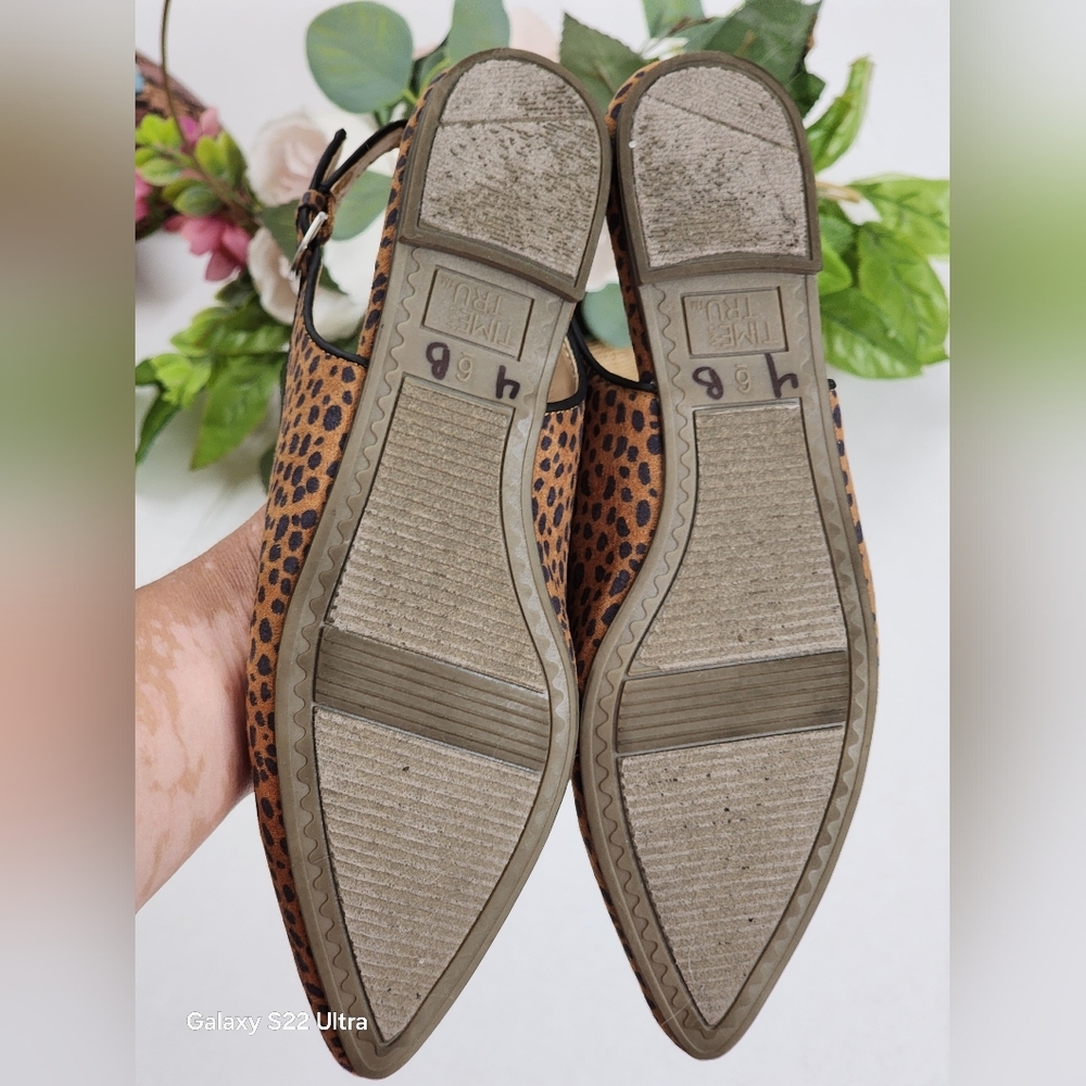 Time and Tru Brown Leopard Slingback Flats.new Condition - Picture 3 of 4